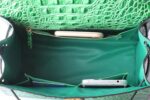 Croc-Embossed Vegan Leather Padlock Chain Bag