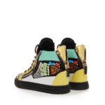Eclectic Vintage Embroidered Leather Sneakers