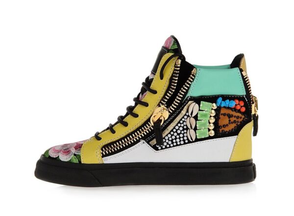 Eclectic Vintage Embroidered Leather Sneakers 2 645