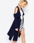 Sophisticated Cut-Out Navy Blazer Jacket