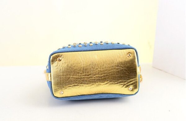Shiny Studded Denim Shoulder Bag 5 934