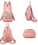 Romantic Floral Embroidered Vegan Leather Backpack