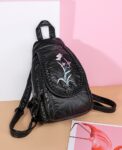 Enchanting Embroidered Vegan Leather Backpack