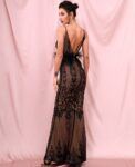 Elegant Feather Trim Strappy Mermaid Gown