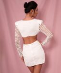 Sparkling Long Sleeve Plunge Sequin Mini Dress