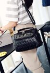 Rebel Skull Studded Genuine Leather Shoulder Bag