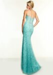 Beaded Lace Strapless Mermaid Evening Gown