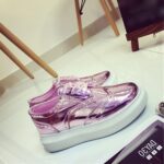 Shiny Patent Platform Lace-Up Oxford Shoes