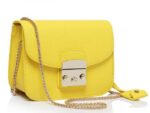 Gold Chain Small Genuine Leather Bag - Multi Colors