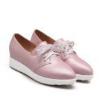 Hidden Heel Lace-Up Leather Shoes