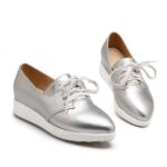 Hidden Heel Lace-Up Leather Shoes