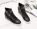 Black White Red Hidden Heel Zipper Sneakers
