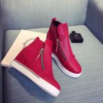 Black White Red Hidden Heel Zipper Sneakers