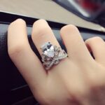 Sparkling Sapphire Crown Design Ring