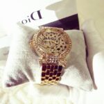 Luxury Gold Rhinestone Leopard Strap Women's Watch