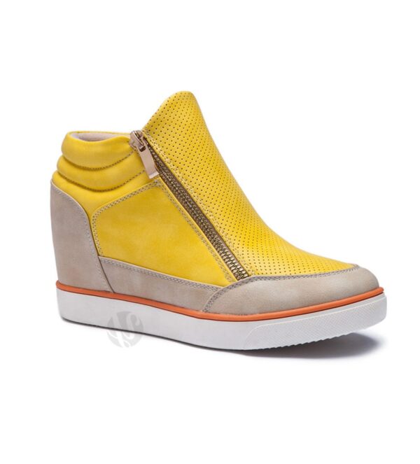 Hidden Heel Zipper Leather Sneakers 2 057