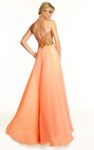 Daring Deep Decollete Chiffon Evening Gown