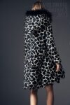 Zebra Giraffe Print Fur-Trim Parka Coat