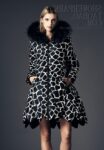 Zebra Giraffe Print Fur-Trim Parka Coat