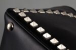 Rock-chic Studded Trapeze Genuine Leather Arm Bag