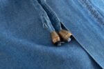 Ice Blue Denim Jacket with Adjustable Waist Tie