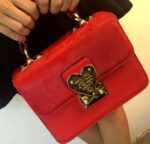 Vibrant Red & Leopard Mini Bag with Gold Heart Detail