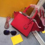 Elegant Genuine Leather Trapeze Shoulder Bag
