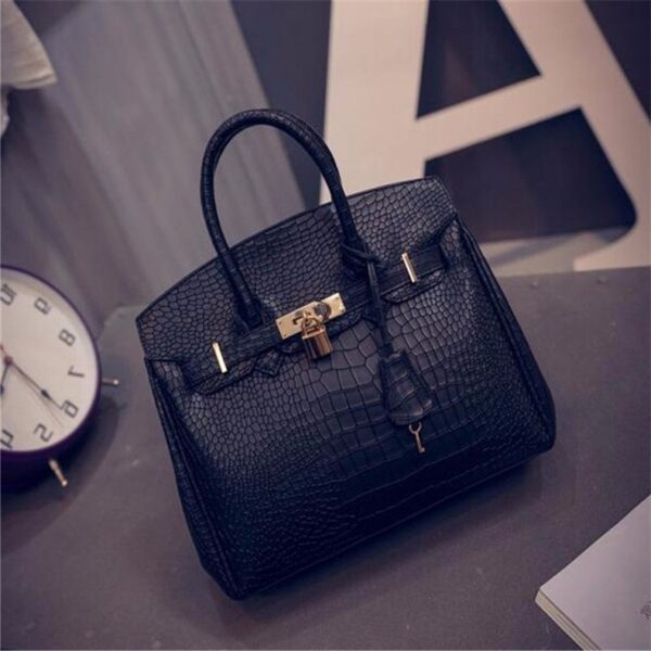 Elegant Vegan Leather Structured Tote Bag 5 328