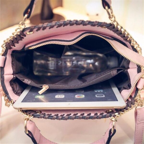 Elegant Chain & Fringe Leather Shoulder Bag 3 410