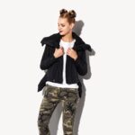 Asymmetric Puffer Jacket with Belt Back Detail