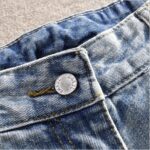 High Waisted Mickey Mouse Embroidered Jeans