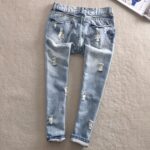 High Waisted Mickey Mouse Embroidered Jeans