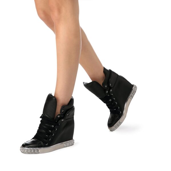 Edgy Metal Platform Hidden Heel Sneaker 3 599