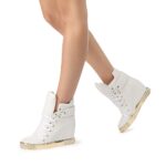 Edgy Metal Platform Hidden Heel Sneaker