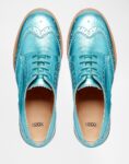 Vibrant Turquoise Patent Oxford Shoes