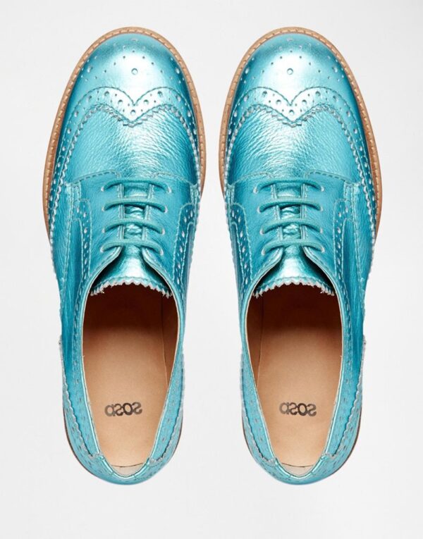Vibrant Turquoise Patent Oxford Shoes 3 705