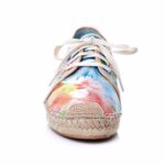Vibrant Patterned Lace-Up Espadrille Shoes