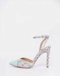 Luxury Sea Green Snake Embossed Stilettos