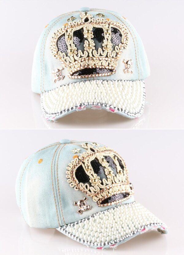 Crown Beaded Embellished Stylish Hat 2 085