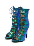Stiletto Heel Snake Print Gladiator Sandals