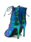 Stiletto Heel Snake Print Gladiator Sandals