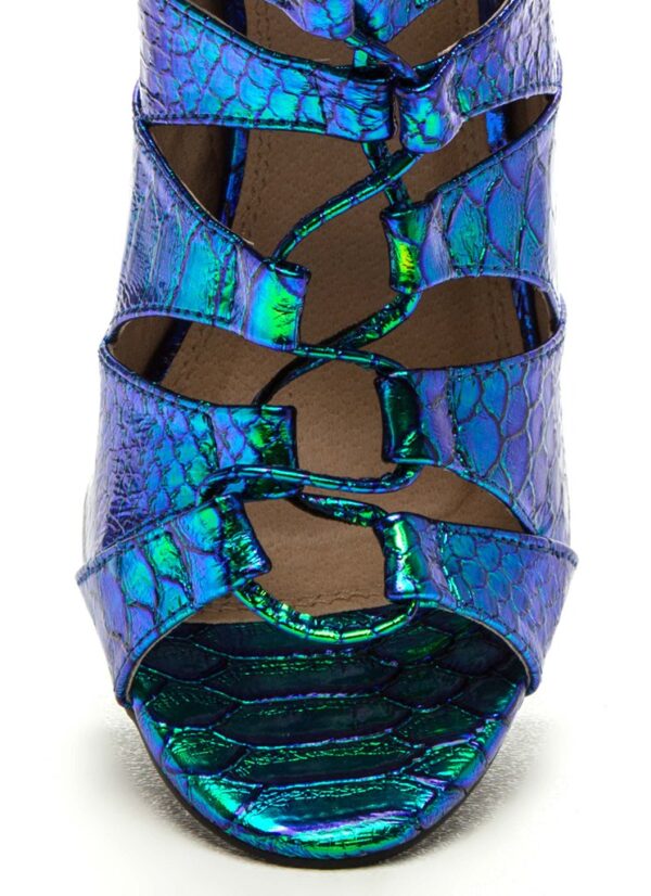 Stiletto Heel Snake Print Gladiator Sandals 4 120