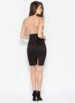 Tulle Transparent Back Bust Plunge Midi Dress