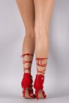 Elegant Ankle Lace-Up Suede Stiletto Heels