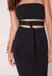 Strapless Belted Midi Bandage Dress