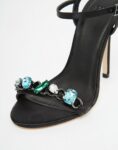 Colorful Crystal Embellished High Heel Sandals