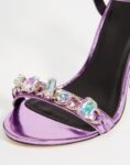 Colorful Crystal Embellished High Heel Sandals