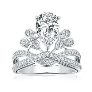 Sparkling Sapphire Crown Design Ring