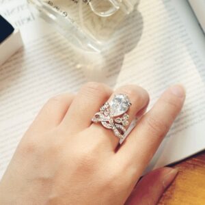 925 adjustable silver solitaire ring