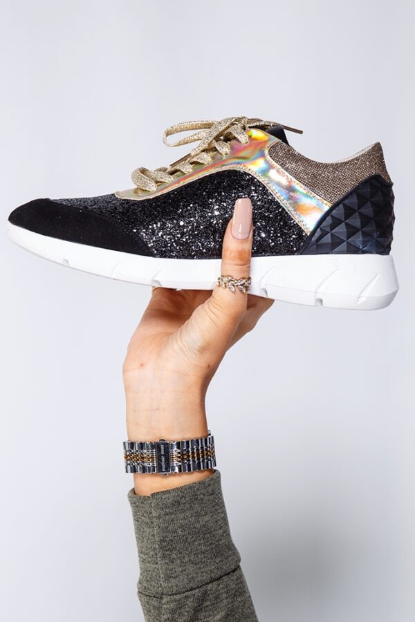 Sequin Embellished Suede Sneakers 2 559